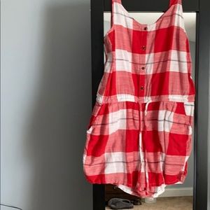 Red plaid jumper! Great 4th of July outfit!